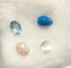 宝石　裸石、オパール、トルコ石、ブルートパーズ、ムーンストーン、No.381