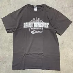 GILDAN カレッジロゴ Tシャツ バスケ M グレー 古着　半袖Tシャツ