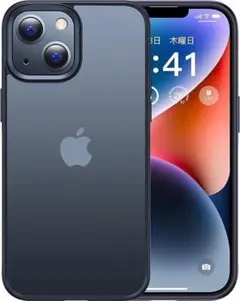 iPhone14用 耐衝撃ケース スマホケース マットブラック パンダシール付き