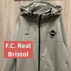【美品】F.C. Real Bristol高級フルジップパーカー 刺繍ロゴ 古着