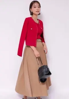 アプワイザーリッシェ　アンサンブル　レッド　カーディガン　ニット