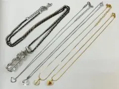 ５本set　クリスタル装飾付きネックレスセット