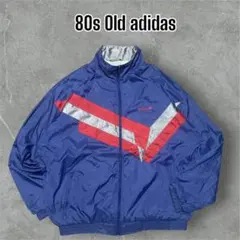 80s オールドアディダス銀タグマルチカラーナイロントラックジャケットXL