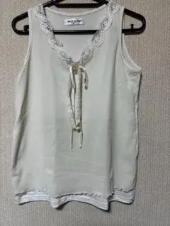 NICE CLAUP ・ナイスクラップ・レース ノースリーブ トップス ・Mのサムネイル