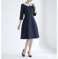 美品☆CELFORD セルフォード 襟付き2wayワンピース 紺 ネイビー 36