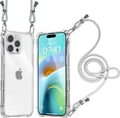 iPhone 16 Pro ケース クリア 耐衝撃 肩掛け 249K1325