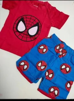 パジャマ 半袖&短パン(スパイダーマン)90cm春夏　薄手綿100％