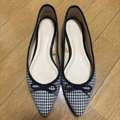 ジーユー　千鳥格子チェック フラットシューズ S