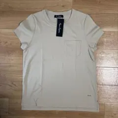 Anne Coquine ロゴプレート付きベーシックTシャツ グレージュ　S