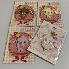 シュガーバニーズ 刺繍デコシール メヌエット 計4枚セット平成レトロ