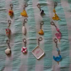 ディズニーリゾート パークフード キーホルダー ストラップ チャーム 12個