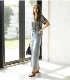 rienda カットオフワイドデニム