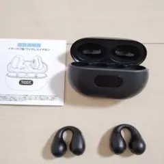 ワイヤレスイヤホン ブラック デジタル表示