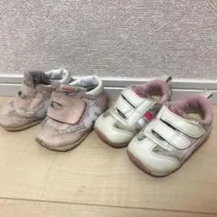 アシックス13.5センチ白ピンク　ミズノミキハウス13.0センチセット