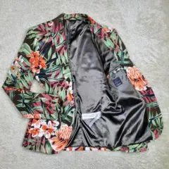 【店頭完売品】ZARA Lサイズ ザラ 花柄 総柄 テーラード ジャケット