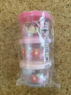 日焼けキティ ジョイント式 保存容器 タッパー アベイル ピンク ヒョウ