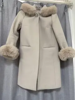 アプワイザーリッシェ　5wayビジュー付きファーコート　モカピンク