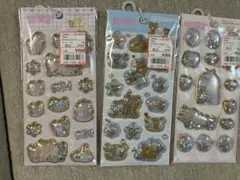 3枚セット　リラックマ　サンエックス　キラッとぷくぷくエアーシール