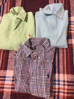 トミーヒルフィガー　チェック柄シャツ 100-110CM 3枚セット