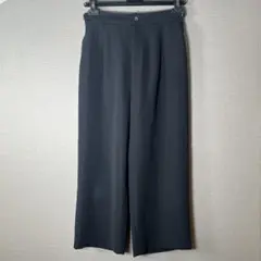 難あり特価 【MICHEL KLEIN】ワイドパンツ黒タック(M)ゆったり