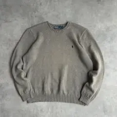 00s〜 ポロバイラルフローレン コットンニット ポニー刺繍 無地 ソリッド