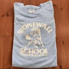 デッド 美品 80s USA製 ヘインズ カレッジ スウェット ライトブルー L