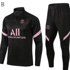 psgパリサンジェルマンドリルトップセットアップ黒とピンクのサッカー