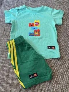 adidas LEGO ミントグリーン Tシャツ　ショートパンツ　セットアップ