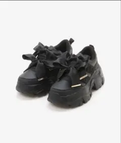 ☆新品☆MAJESTICLEGON リボン付き厚底ブラックスニーカー