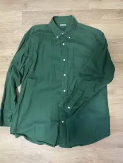 ダークグリーン ボタンダウンシャツ 長袖