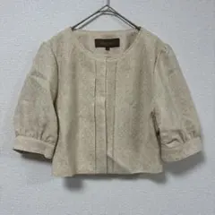 BALLSEY ノーカラージャケット　ツイード生地　38 ラメ　ショート丈のサムネイル