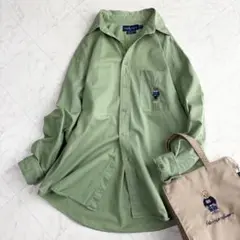 【ラルフローレン】オーバーサイズシャツ　ポロベア　羽織り　カーキ　y2k