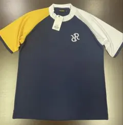 レザレクション モックネック フリルゴルフ ウェア シャツ ネイビー