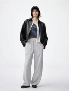 スウェットバレルレッグパンツ　Mサイズ