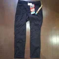 新品しまむら防風ファイバーヒートパンツブラック67テーパードスキニー黒