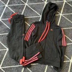adidas ジャージ ブラック/蛍光ピンク　セットアップ