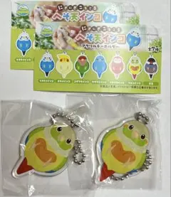 へそ天インコ　アクリルキーホルダー　ウロコインコ・②個　【ばら売り・組み換OK】