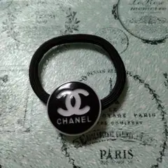 CHANEL ヘアゴム 黒 ロゴ入り
