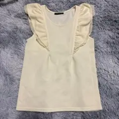 INGNI イング　ライトイエロー　フリル　半袖　ノースリーブトップス