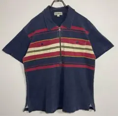 【古着】L.L.Bean ストライプ ポロシャツ M