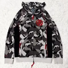 Russeluno ラッセルノ⭐️ プリントフード付きパーカー【美品】 RUSSELUNO(ラッセルノ) プルオーバーパーカー ブラック サイズ 5
