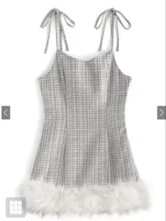 ファーラメツイードミニキャミワンピース［dk1104］