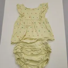 ベビードール　ベビー服 セット 黄色 ハート模様　綿100