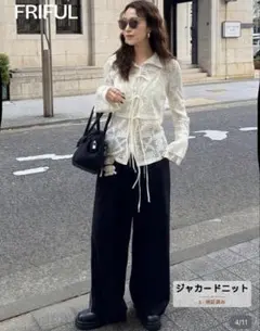 シースルー長袖シャツ キャミソールセットのサムネイル