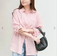 *売切*ジャーナルスタンダード*リネンシャツ*赤×白のサムネイル