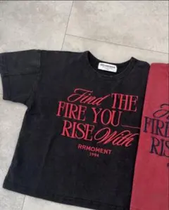 RRmoment ピグメントロゴTシャツ 半袖 "中黒"　(130cm)