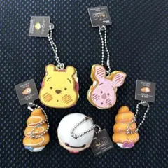 新品【Nuiパン】ディズニーミニチュアキーチェーン　コンプリート（全5種）セット