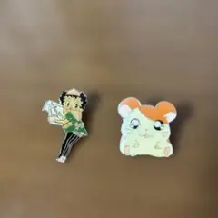 Betty Boop エナメルピン&ハム太郎ピンバッジ 2個セット