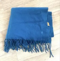 TOPKAPI カシミヤ100% 青 ストール フリンジ付き