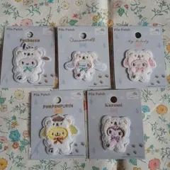 セリア、サンリオパイルワッペン5点セット